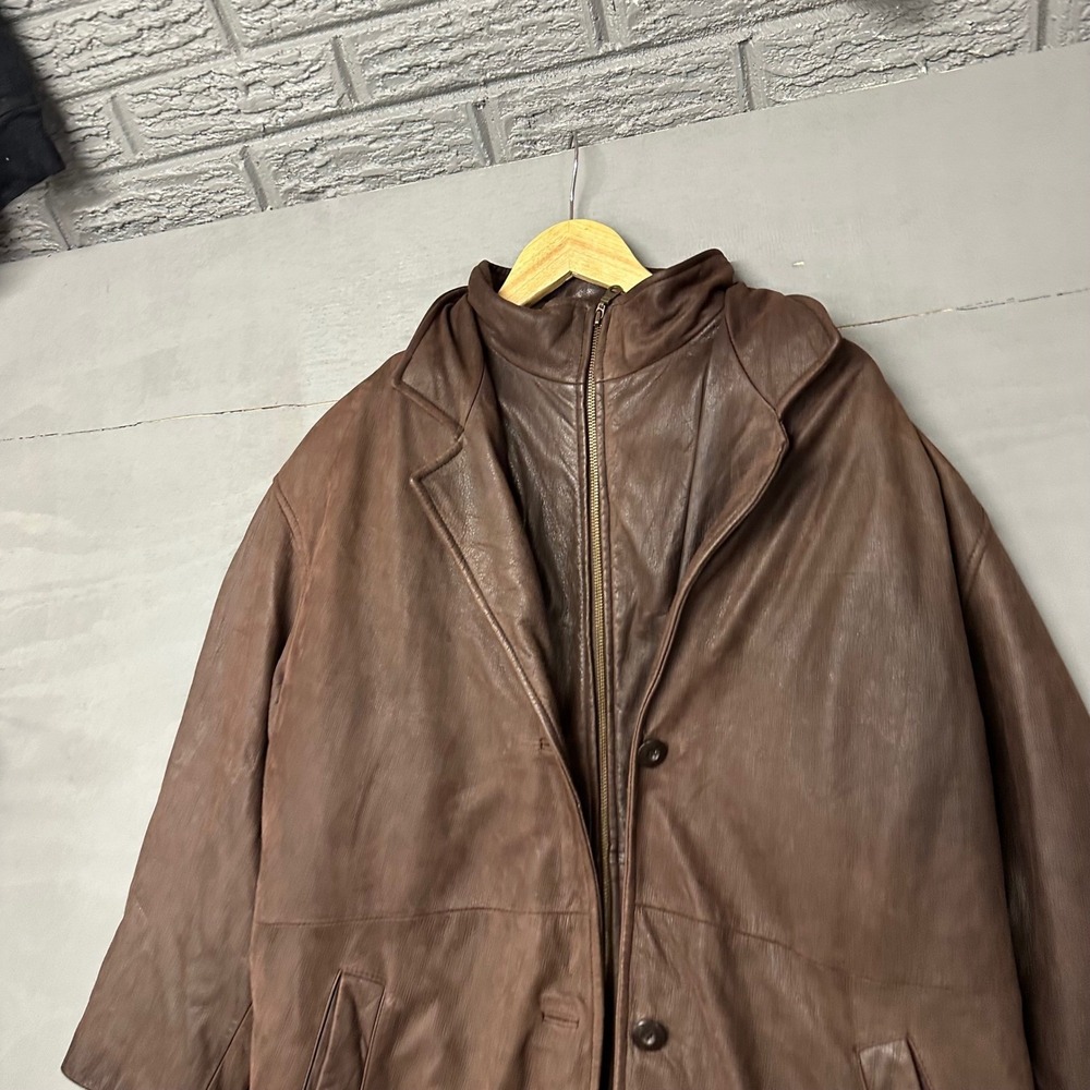 Wilsons Leather Adventure Bound Originals‎ Brown Leather Jacket Men L Zip Button